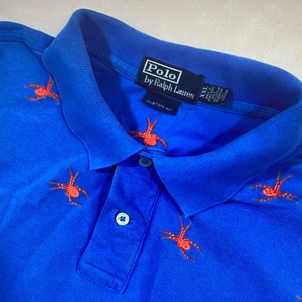 Polo by Ralph Lauren Royal Blue Polo with Orange Embroidered Crabs